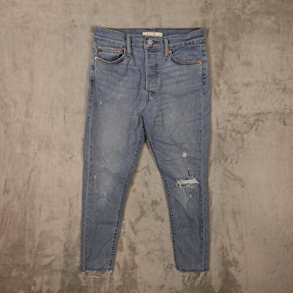 Levi’s Jeans Wedgie Skinny Distressed High-Rise Jean Women’s Size 29 Blue - Picture 1 of 14